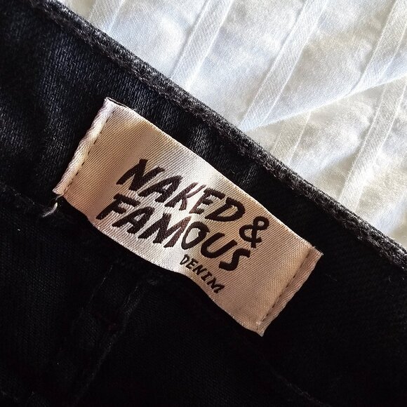 Naked & Famous The Crop Skinny Jeans - 2018 - Black Power Stretch - Sz 27 - NWT - Picture 8 of 16